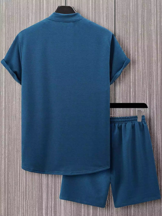 CORDS NAVY ROSE Design Mens Half Sleeves Premium Cords Cotton Material - XPCRDH