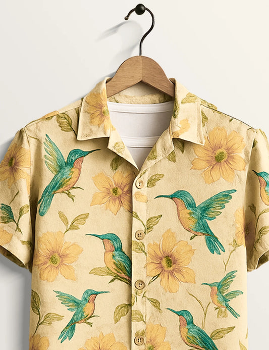 Blue Sparrow Printed Regular Fit Cotton Staple for Men - XPST