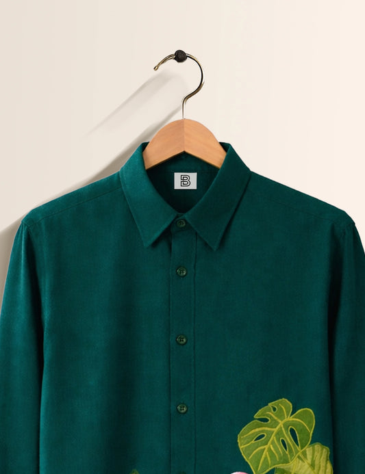 Green Flamingo Street Style Men’s Premium Full-Sleeve Shirt - XPST