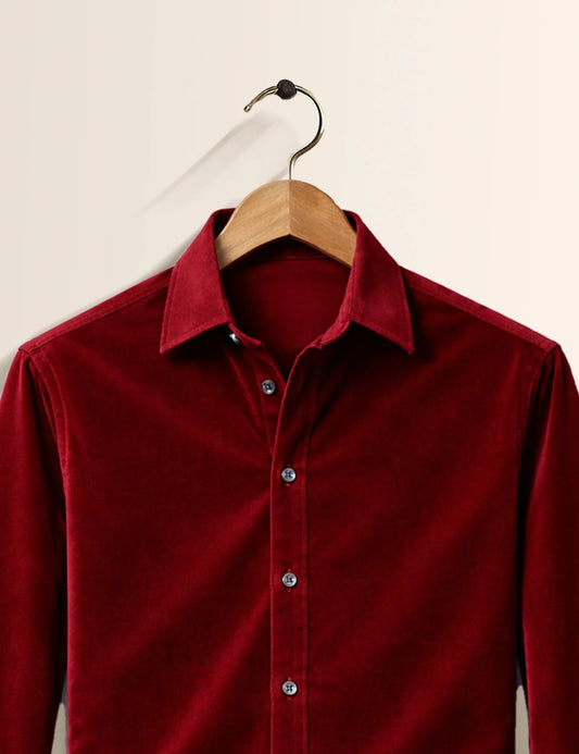 Maroon Premium Signature Shirt – Elegant Texture & Luxurious Finish - XPST