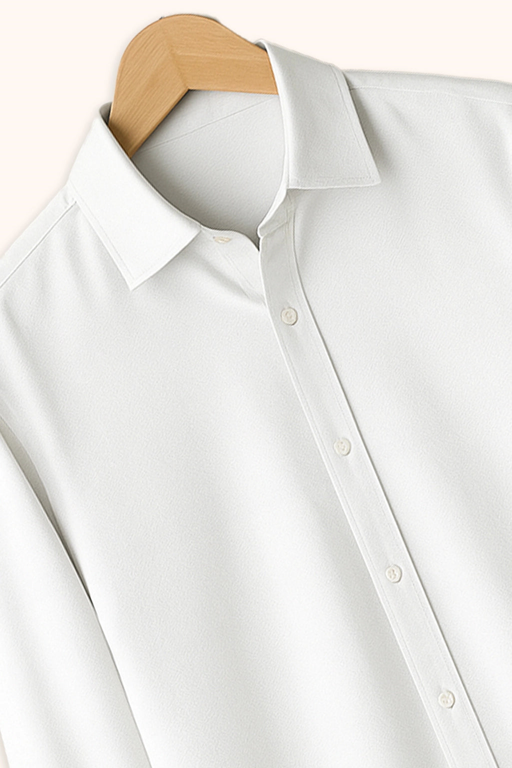 Men Spring And Summer Solid Color Loose Casual Long-Sleeved Shirt White Color - XPST