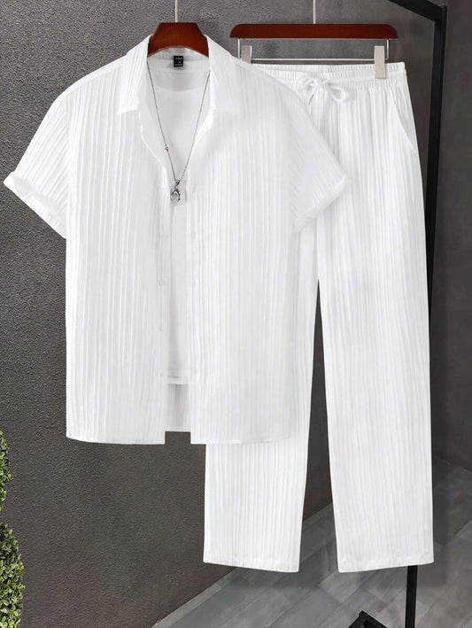 Sugar Cane White Color Mens Full Set Trouser and Shirt Half Sleeves - XPCRDF