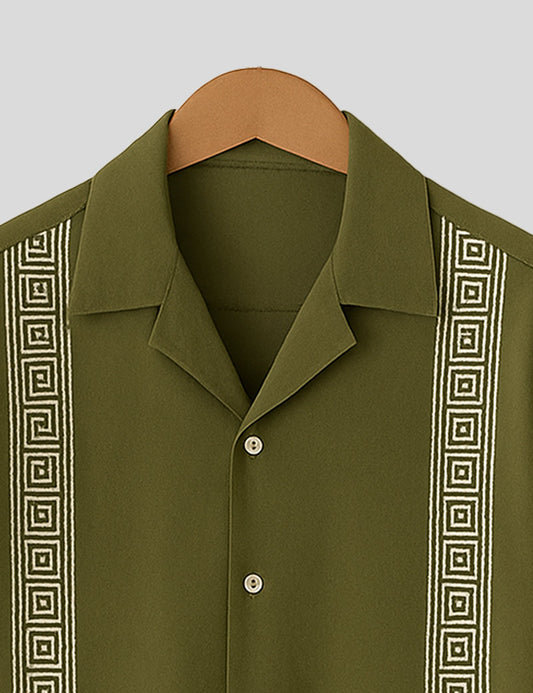 Mhendi Square Pattern SmartFit Mens Cotton Shirt Half Sleeves - XPST