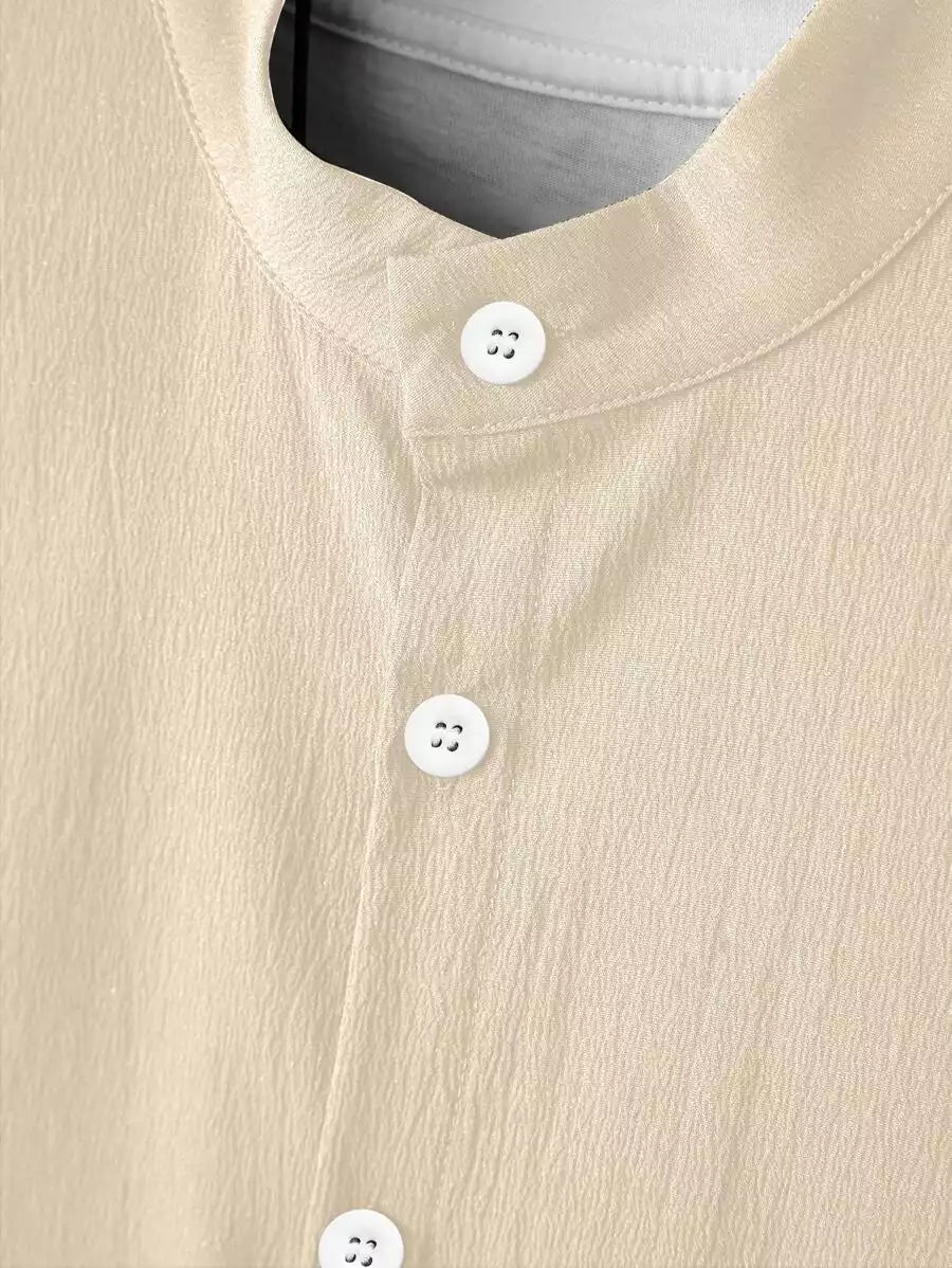 Plain Apricot Mens Full Set Trouser and Shirt Half Sleeves - XPCRDF