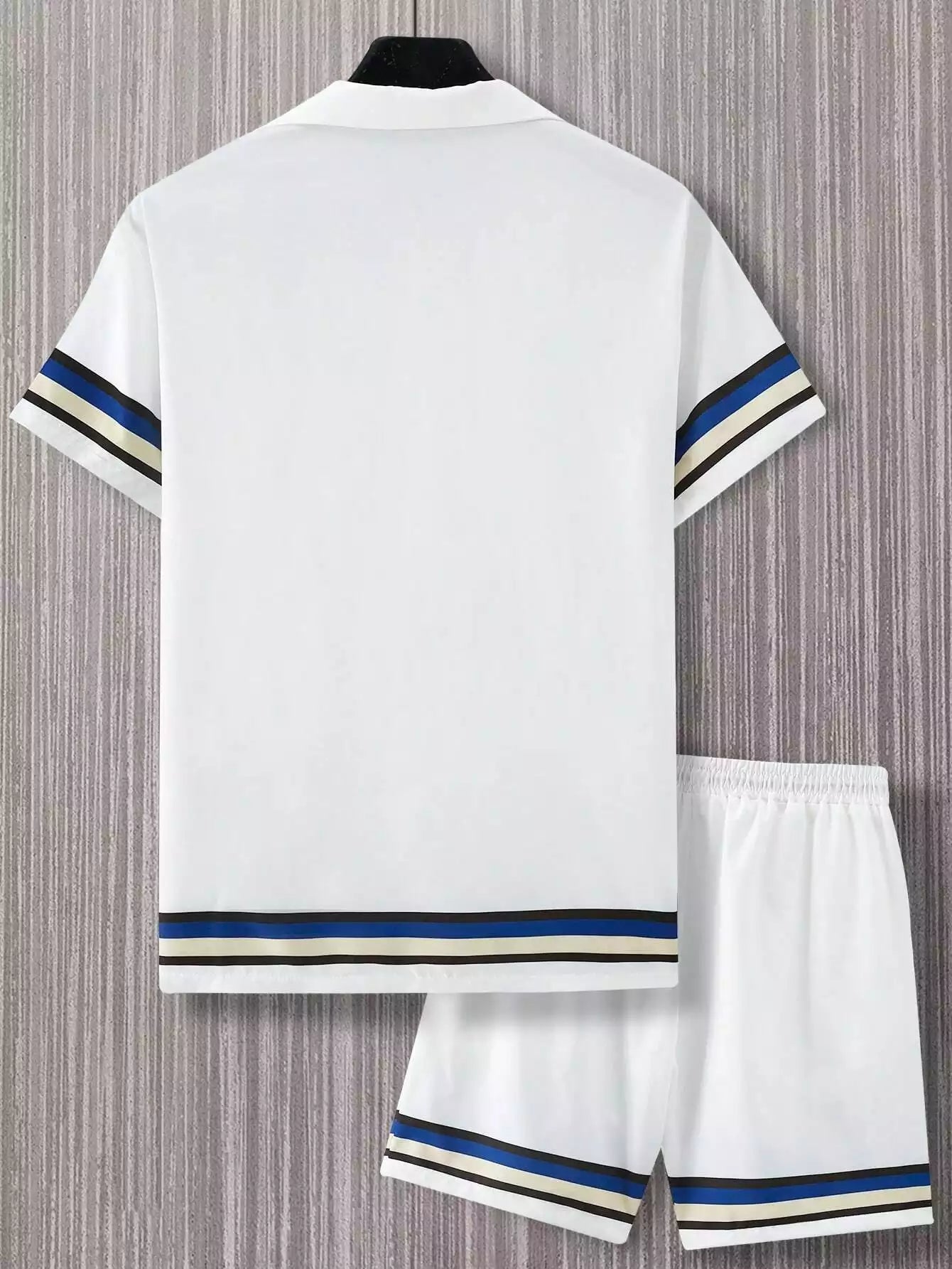 CORDS BLUE BORDER Design Mens Half Sleeves Premium Cords Cotton Material - XPCRDH