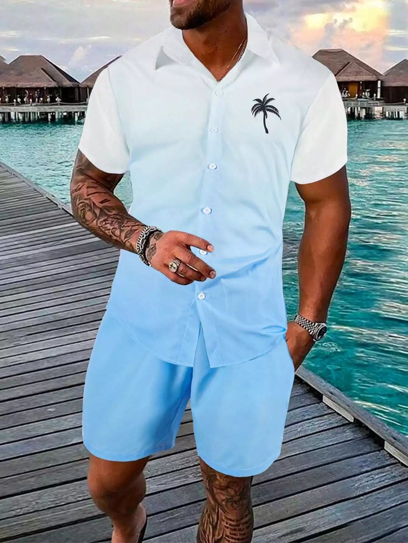 CORDS BLUE SHADE Design Mens Half Sleeves Premium Cords Cotton Material - XPCRDH