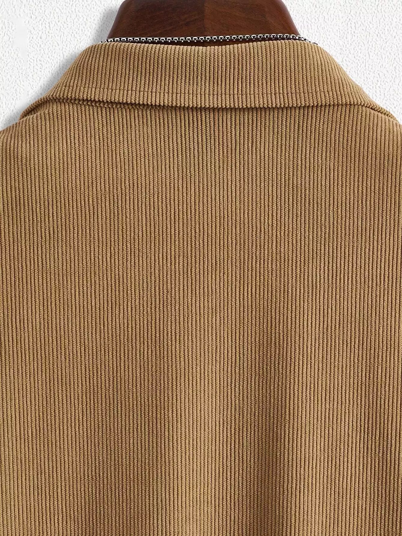 CORDS BROWN POCKET Design Mens Half Sleeves Premium Cords Cotton Material - XPCRDH