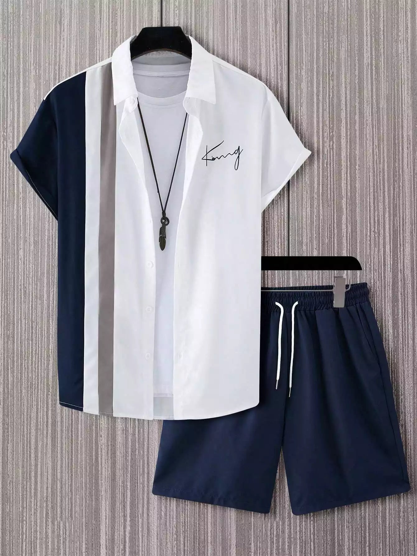 CORDS NAVY PATTA Design Mens Half Sleeves Premium Cords Cotton Material - XPCRDH