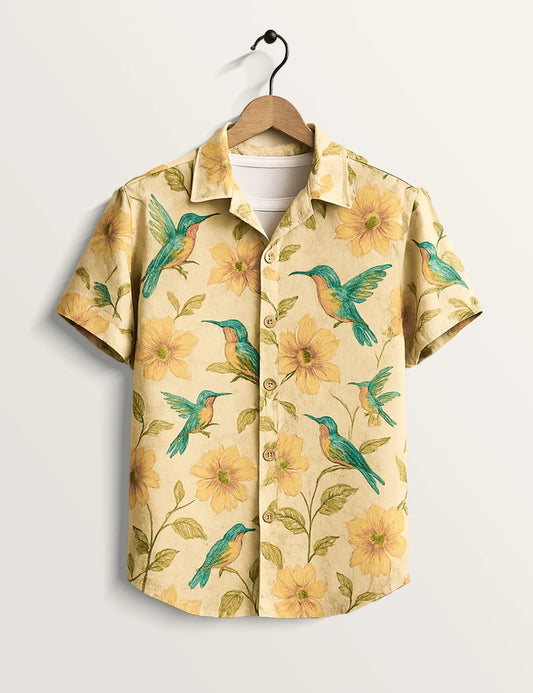 Blue Sparrow Printed Regular Fit Cotton Staple for Men - XPST