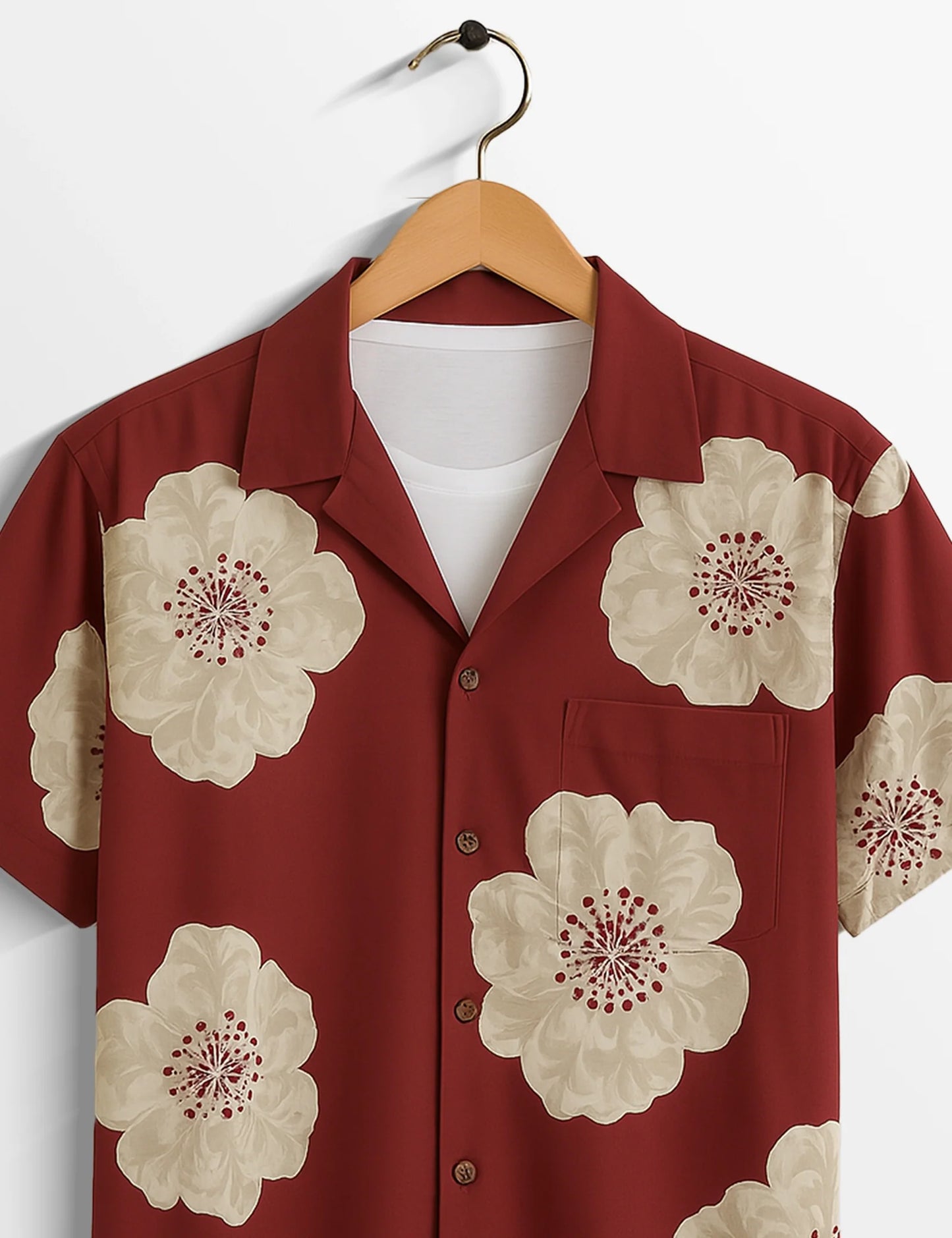 Red Flower SleekFit Cotton Casual Shirt for Men - XPST