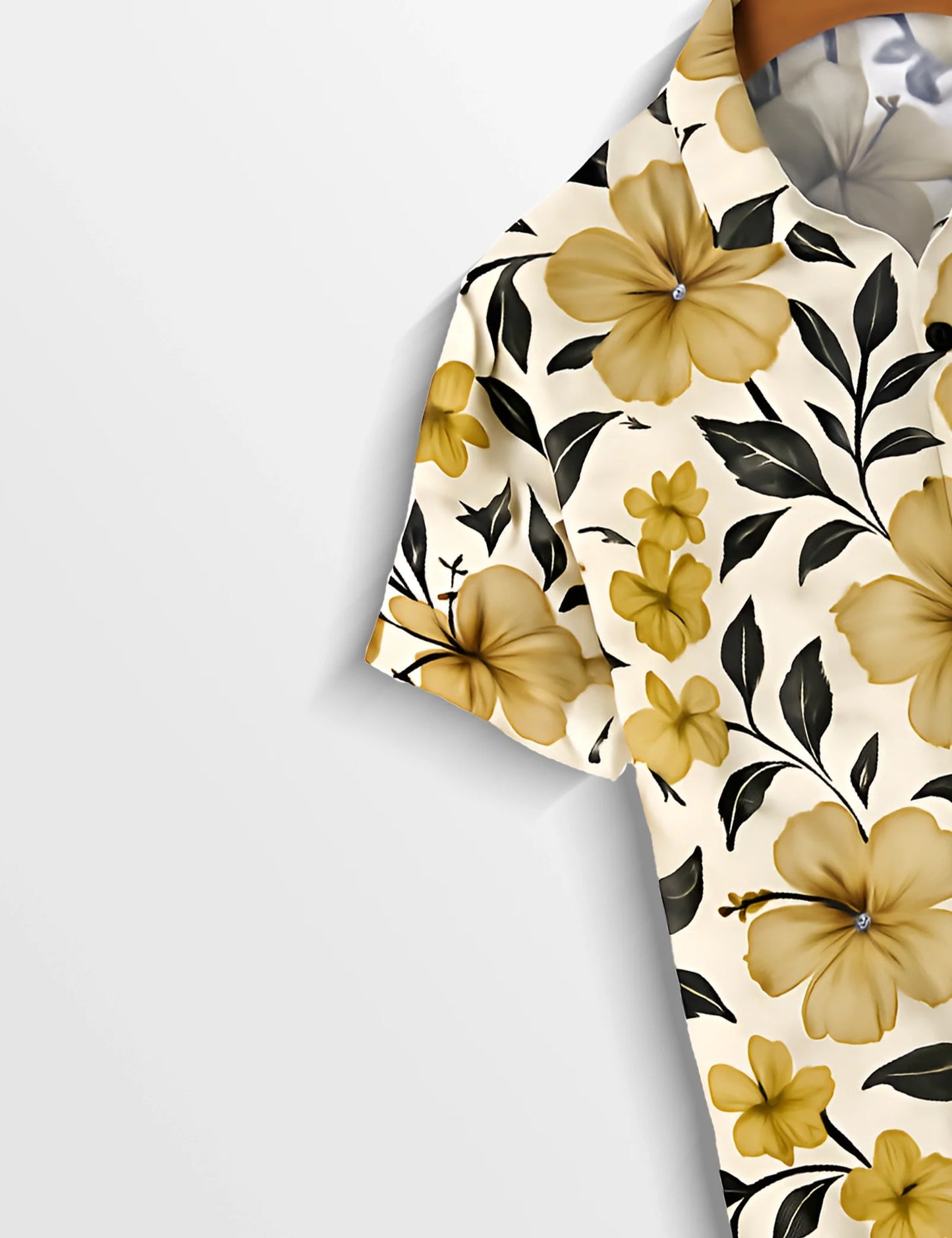Yellow Floral Soft Touch Cotton Shirt for Men - XPST