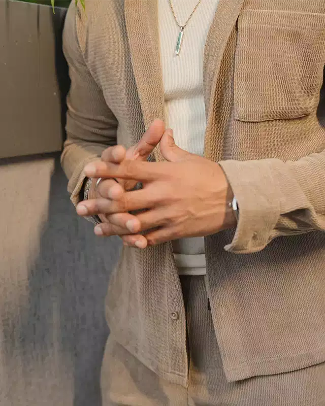 Khaki Color Luxury Korean Style Full Co-Ord Set Trouser and Shirt - XPCRDF