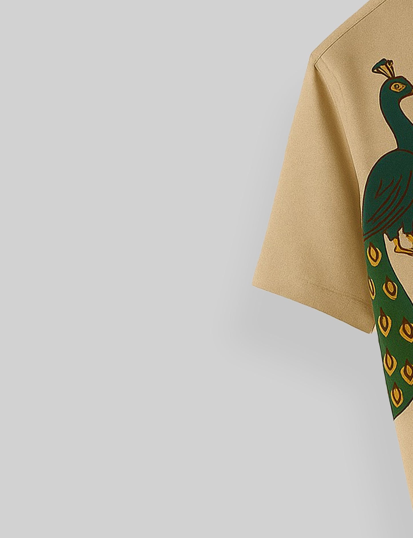 Festival Printed Mens Relaxed Cotton Shirt Short Sleeves - XPST