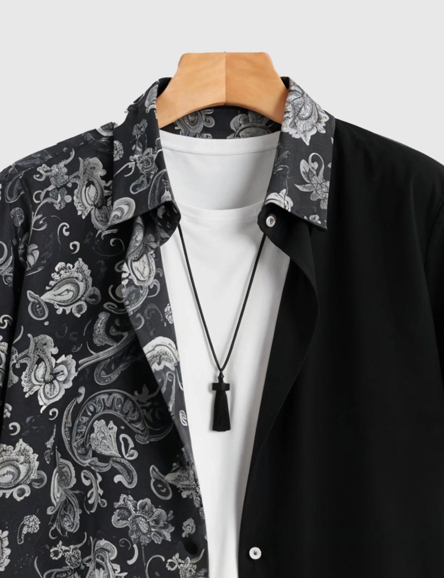 Black Illusion Designer Men's Half Sleeves Printed Shirt Exclusive - XPST