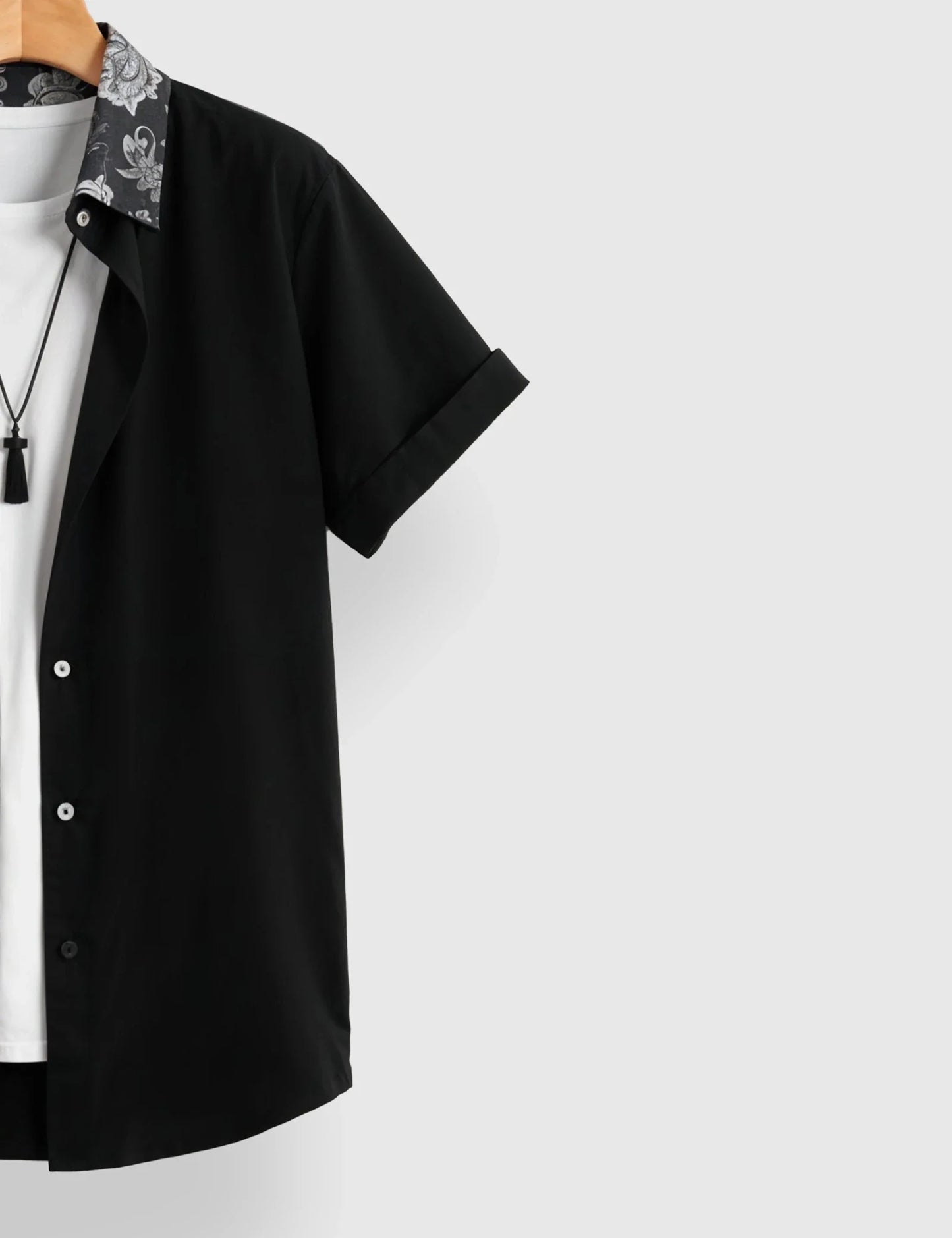 Black Illusion Designer Men's Half Sleeves Printed Shirt Exclusive - XPST