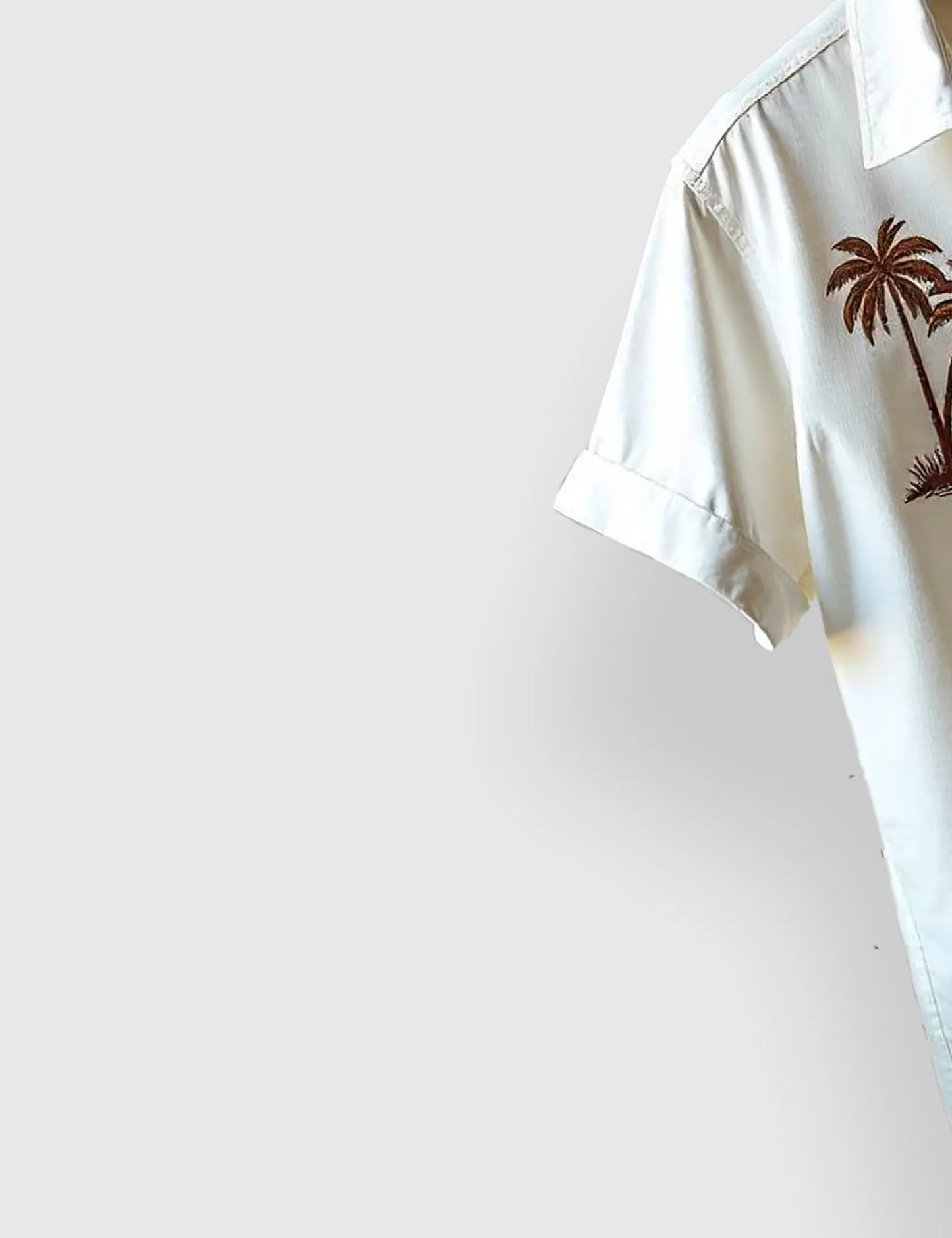 White Coconut Tree Flower Men's Half Sleeves Printed Shirt Exclusive - XPST
