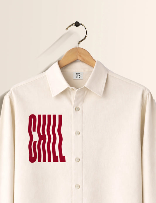 Cream Chill Street Style Men’s Premium Full-Sleeve Shirt - XPST