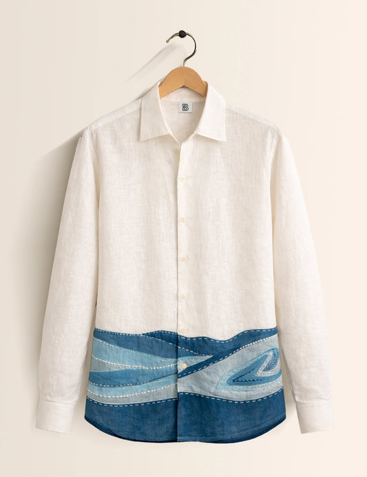 Ocean Wave Street Style Men’s Premium Full-Sleeve Shirt - XPST