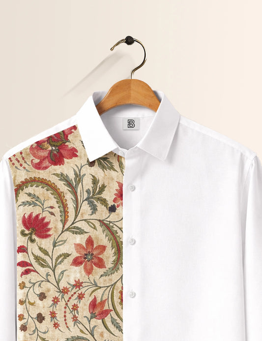 White Mandala Street Style Men’s Premium Full-Sleeve Shirt - XPST