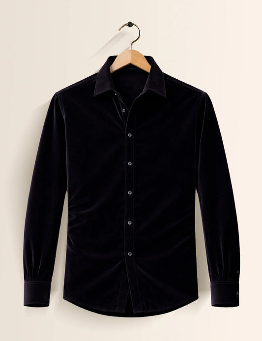 Black Color Premium Signature Shirt – Elegant Texture & Luxurious Finish - XPST