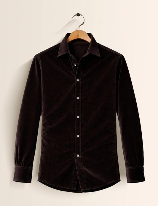 Chocolate Brown Color Premium Signature Shirt – Elegant Texture & Luxurious Finish - XPST