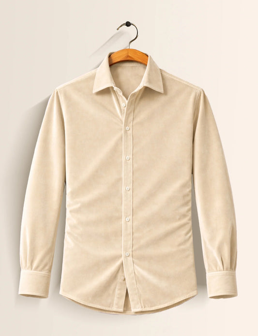 Cream Color Premium Signature Shirt – Elegant Texture & Luxurious Finish - XPST
