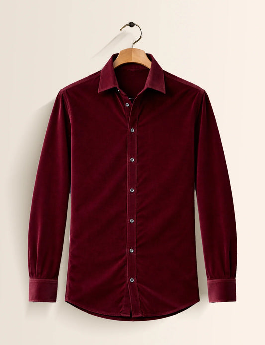 Maroon Premium Signature Shirt – Elegant Texture & Luxurious Finish - XPST