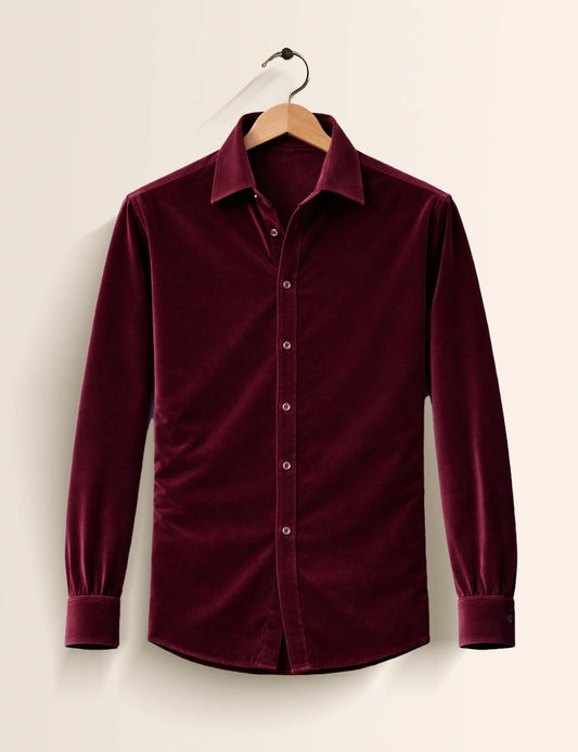 Maroon Premium Signature Shirt – Elegant Texture & Luxurious Finish - XPST