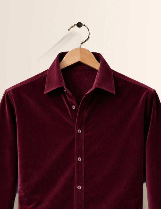 Maroon Premium Signature Shirt – Elegant Texture & Luxurious Finish - XPST