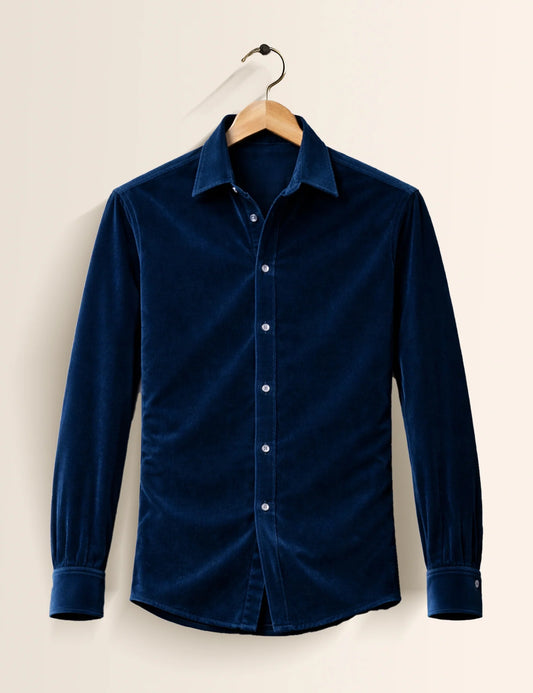 Navy Blue Premium Signature Shirt – Elegant Texture & Luxurious Finish - XPST
