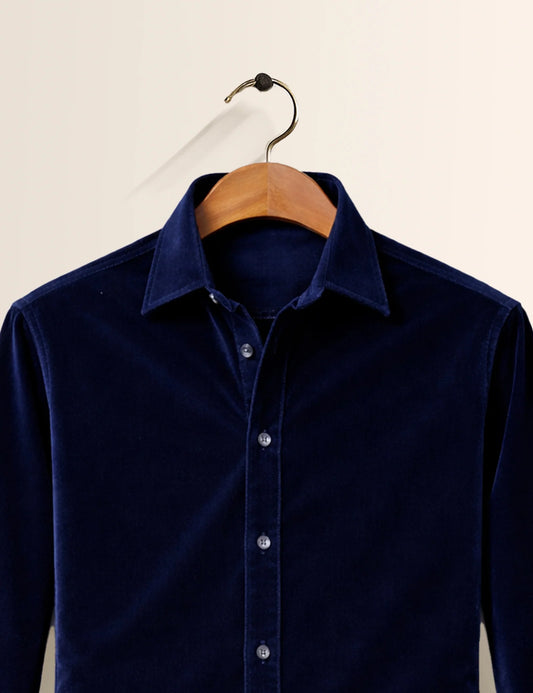 Navy Blue Premium Signature Shirt – Elegant Texture & Luxurious Finish - XPST