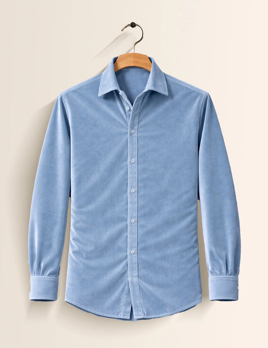 Sky Blue Premium Signature Shirt – Elegant Texture & Luxurious Finish - XPST