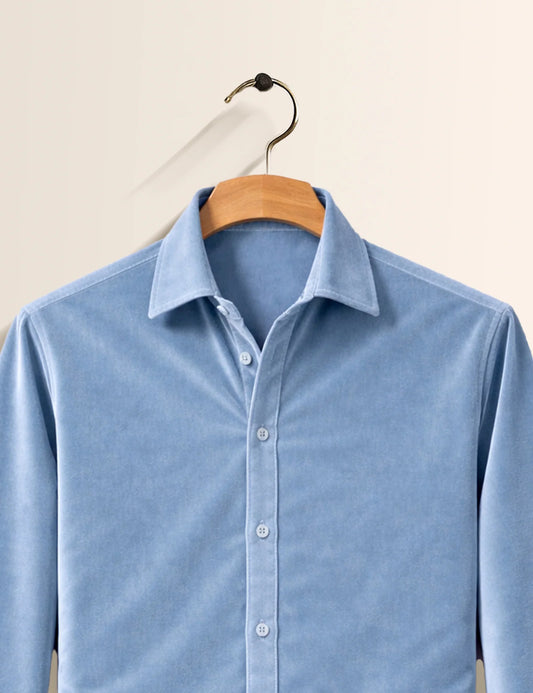 Sky Blue Premium Signature Shirt – Elegant Texture & Luxurious Finish - XPST
