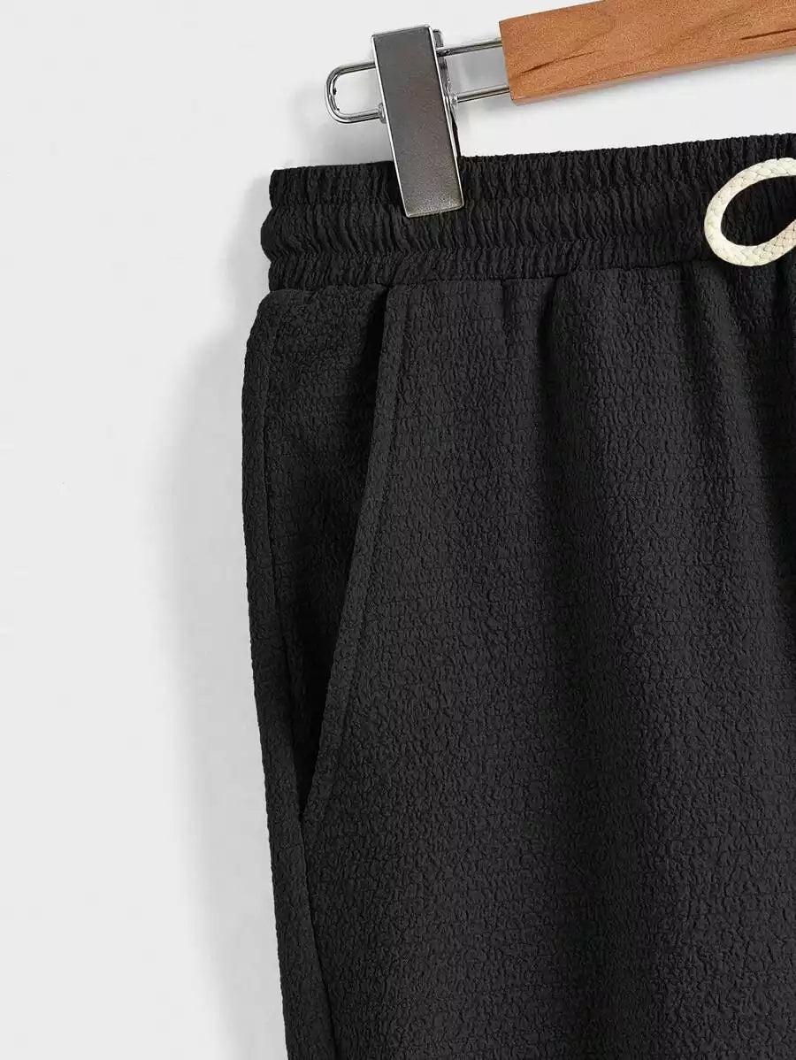 Solid Black Color Mens Full Set Trouser and Shirt Half Sleeves - XPCRDF