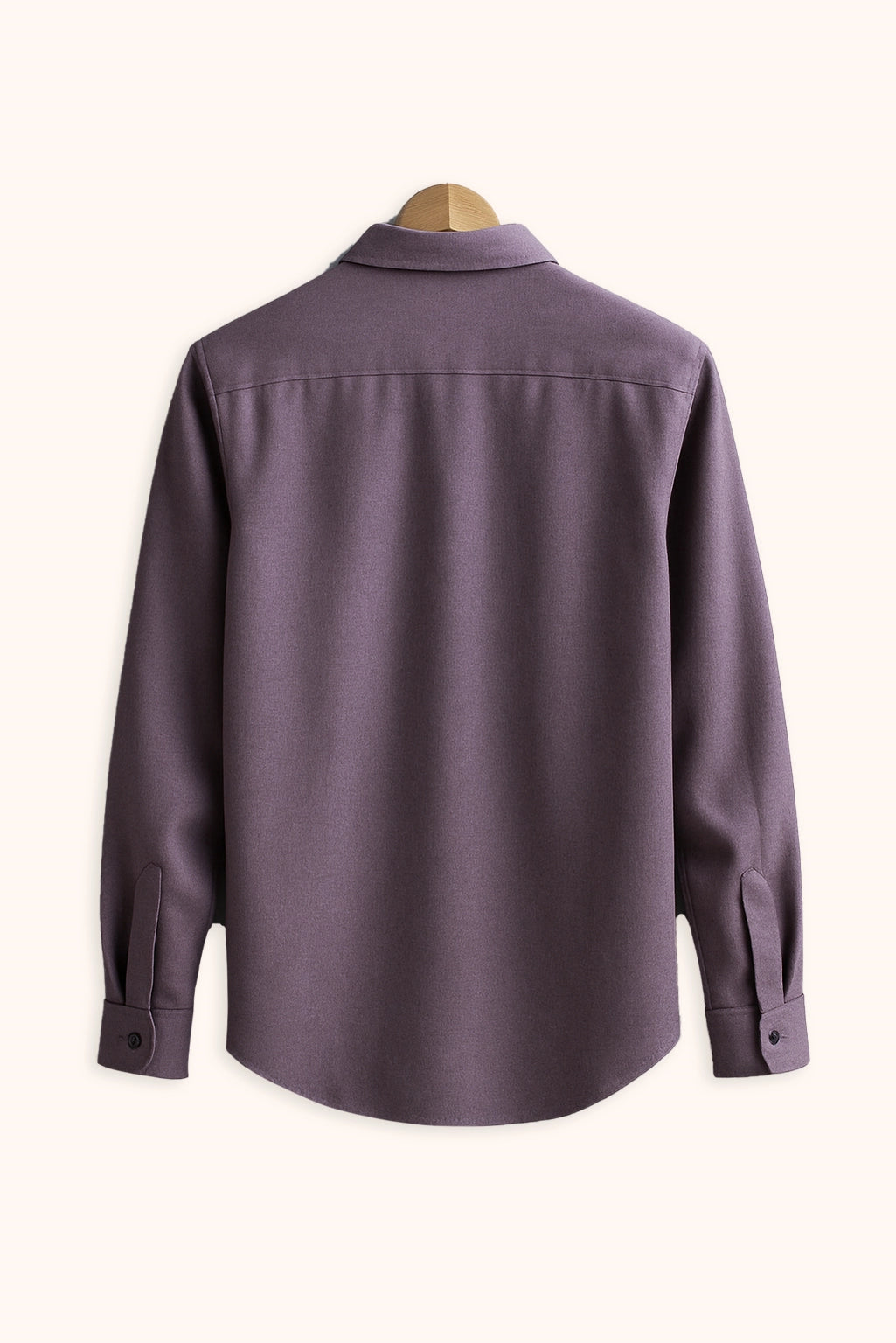 Men Spring And Summer Solid Color Loose Casual Long-Sleeved Shirt Purple Color - XPST